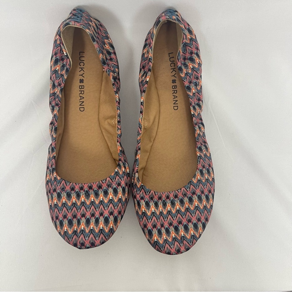 Lucky Brand Echo Chevron Multicolor Women's Flats. Size 7.5‎